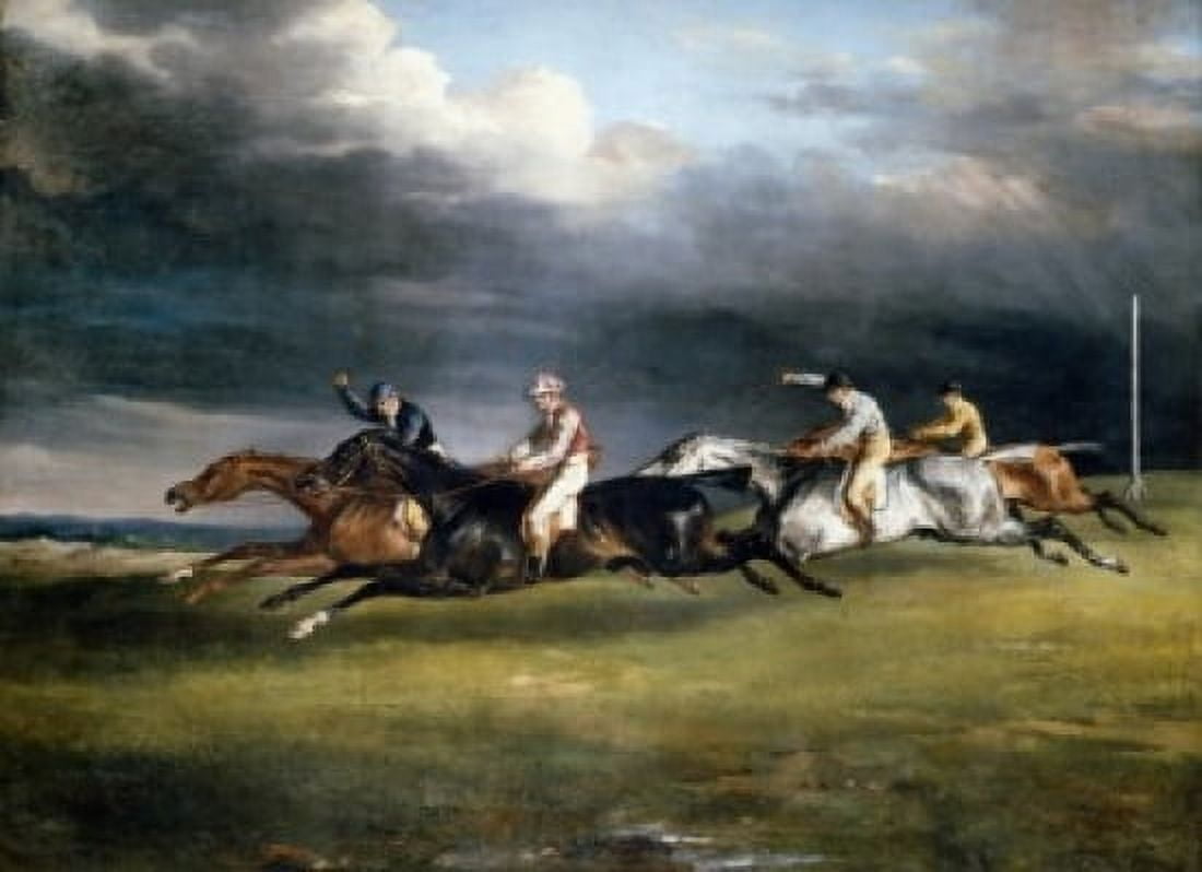 Le Derby Depsom by Theodore Gericault painted image (1791-1824) Canvas Art - Theodore Gericault (24 x 36)
