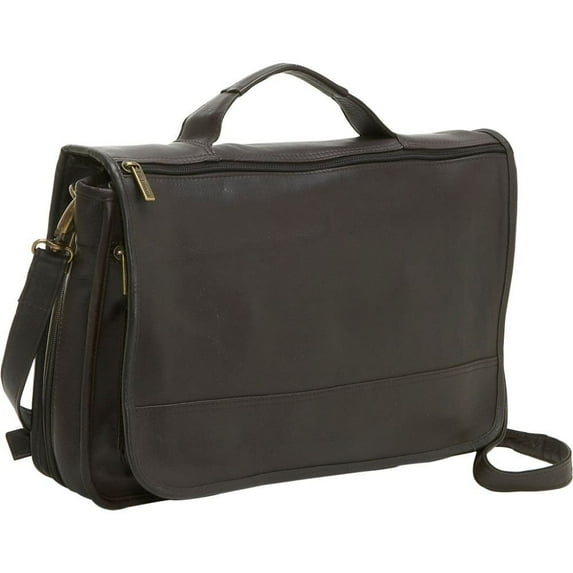 Le Donne Leather Expandable Messenger Brief T-290-b