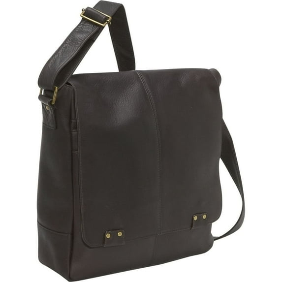 Le Donne Leather Rivet Laptop Messenger LD-187