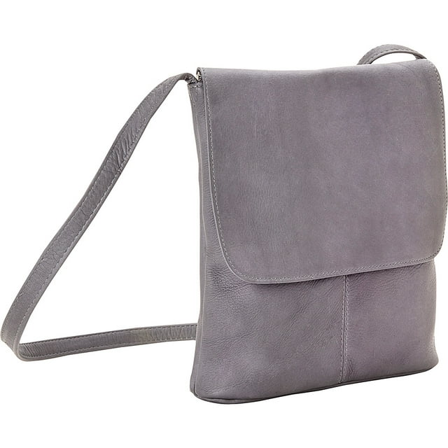 Le Donne Leather Simple Flap Over Crossbody Bag T-784