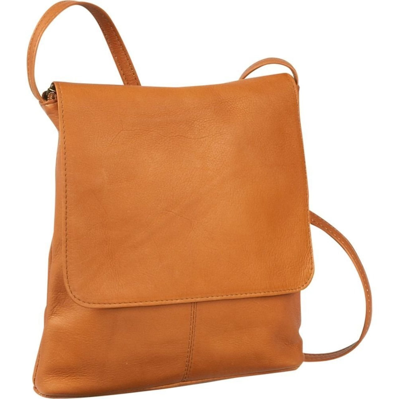 Le Donne Leather Simple Flap Over Crossbody Bag