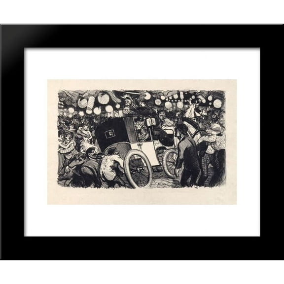 Le Fiacre de L'Etat 20x24 Framed Art Print by Theophile Steinlen
