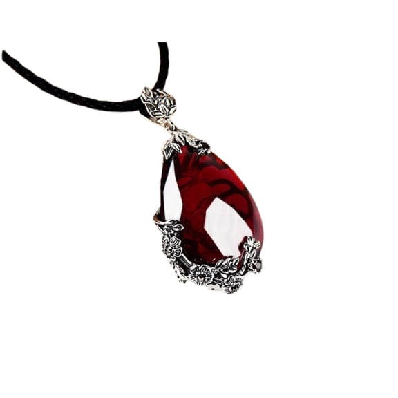 Le Fleur Red Rose Holiday Pendant Necklace
