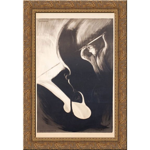 Le Fondeur (The Foundry) 24x18 Gold Ornate Wood Framed Canvas Art by Eugene Carriere