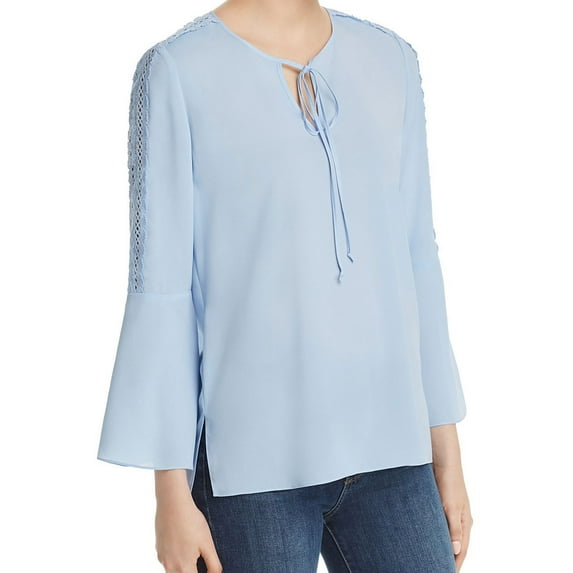 Le Gali Womens Bevin Pullover Blouse, Blue, Large