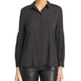 thumbnail image 1 of Le Gali Womens Eloisa Button Down Blouse, Black, XX-Large, 1 of 2