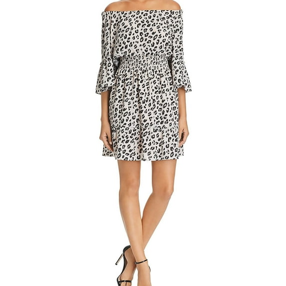 Le Gali Womens Helene Flounce Dress, Beige, X-Large