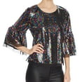 thumbnail image 1 of Le Gali Womens Janella Sequin Pullover Blouse, Multicoloured, Medium, 1 of 2