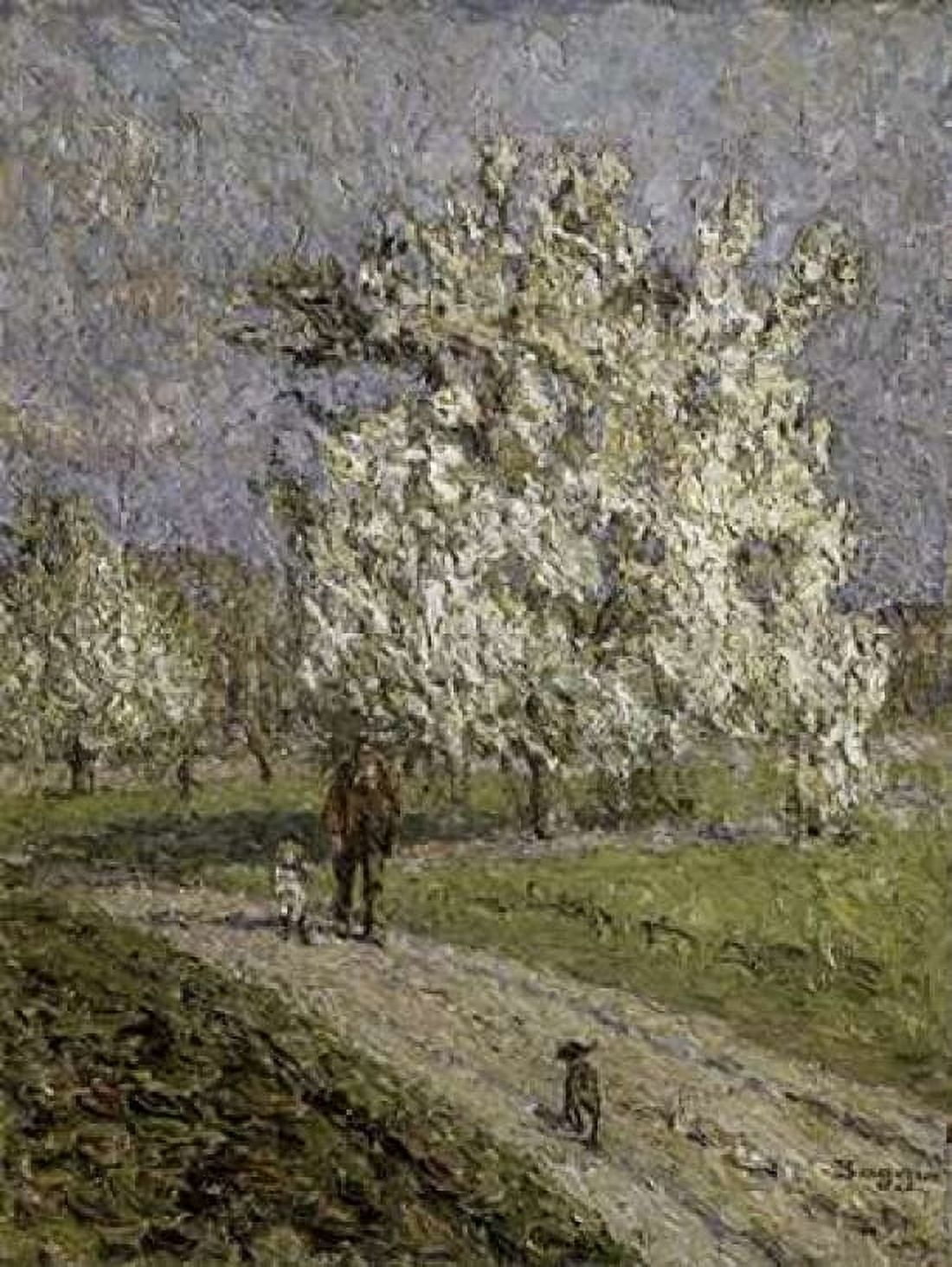 Le Grand Poirier en Fleurs Canvas Art - Emilio Boggio (18 x 24)