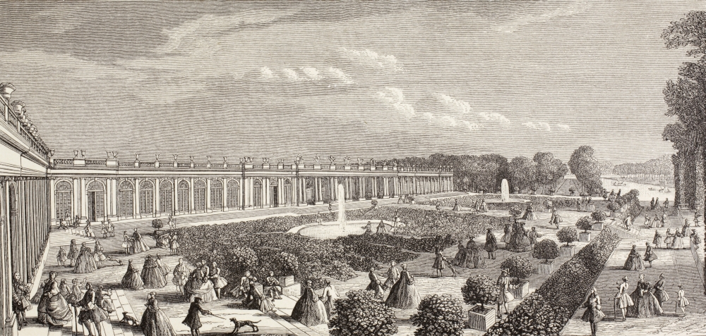 Le Grand Trianon Versailles France In The 18Th Century From Xviii Siecle Institutions Usages Et Costumes Published Paris 1875 Canvas Art - Ken Welsh Design Pics (42 x 20)