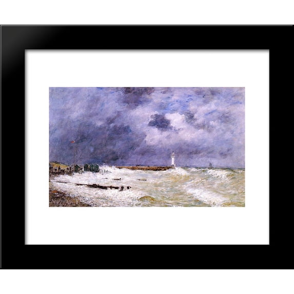 Le Havre. Heavy Winds off of Frascati. 20x24 Framed Art Print by Eugene Boudin