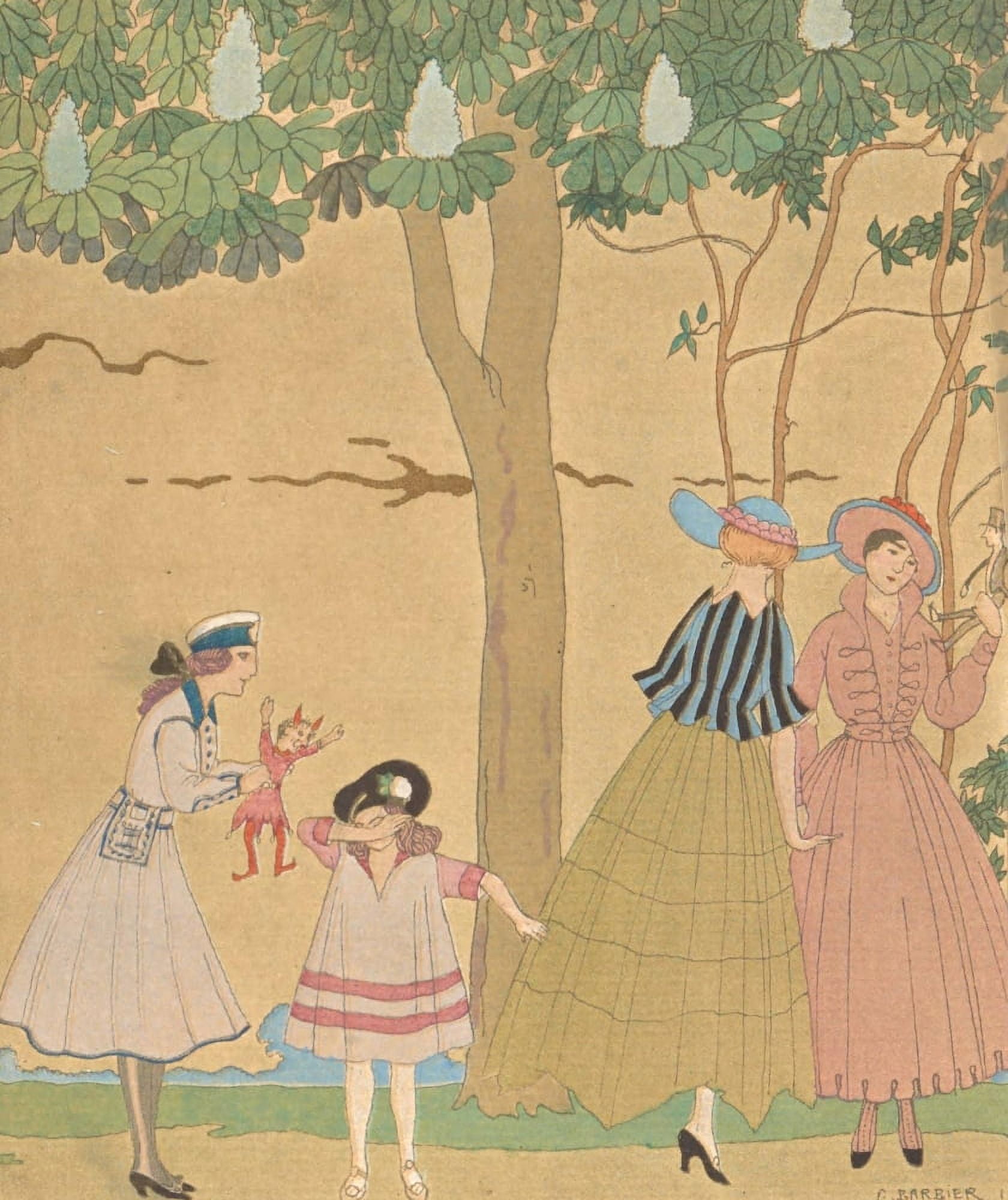 Le Jeu des Marionettes (2) Canvas Art - George Barbier (24 x 36)