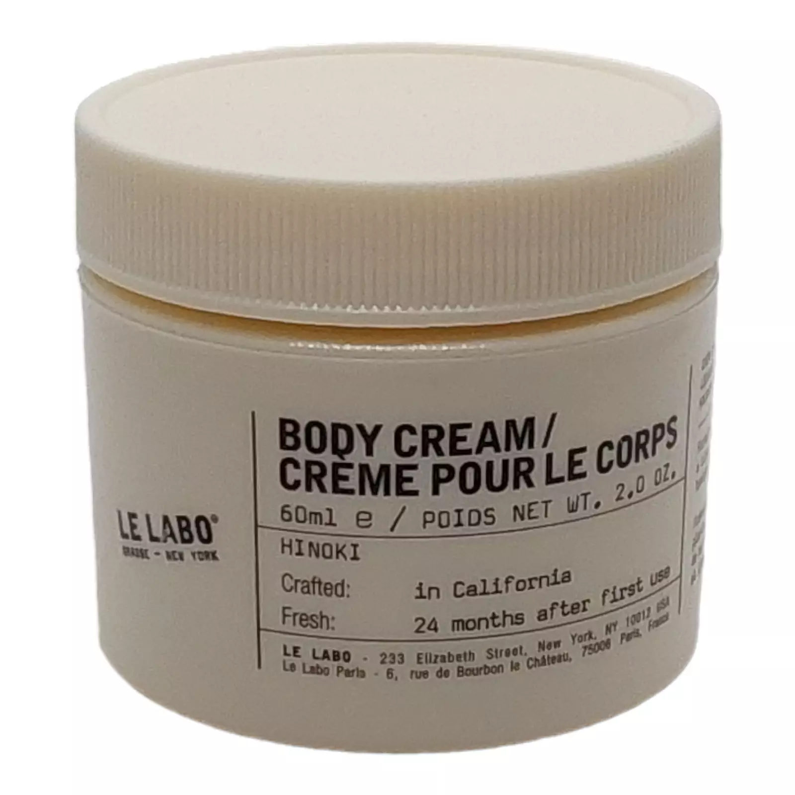 Le Labo Body Cream Hinoki 2 oz 60 ml Fresh Brand New Travel