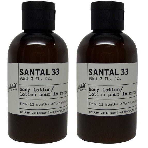 Le Labo Santal 33 Body Lotion Lot of 2 Each, 3 fl oz Bottle, Total of 6 fl oz