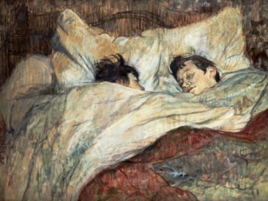 Le Lit c1892 Henri de Toulouse-Lautrec (1864-1901French) Ink with Watercolor Musee dOrsay Paris France Canvas Art - Henri de Toulouse-Lautrec (18 x 24)