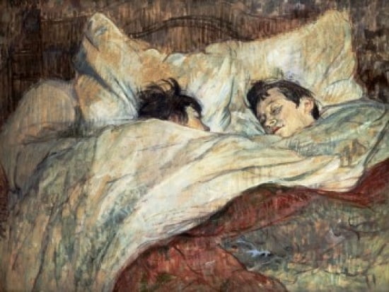 Le Lit c1892 Henri de Toulouse-Lautrec (1864-1901French) Ink with Watercolor Musee dOrsay Paris France Canvas Art - Henri de Toulouse-Lautrec (24 x 36)