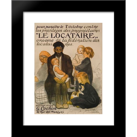 Le Locataire 20x24 Framed Art Print by Theophile Steinlen