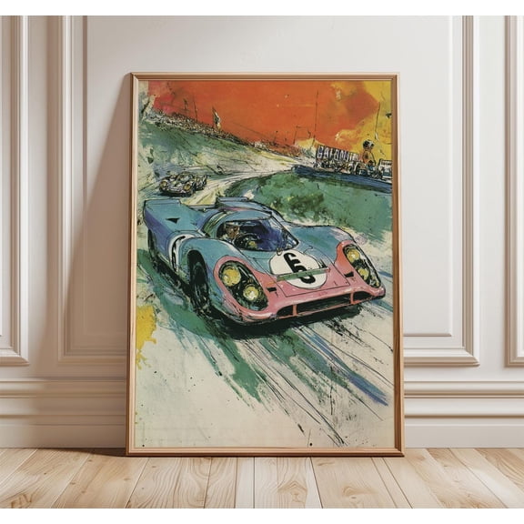 Le Mans Racing Vintage Car Art Retro Motorsport Poster Wall Art Print