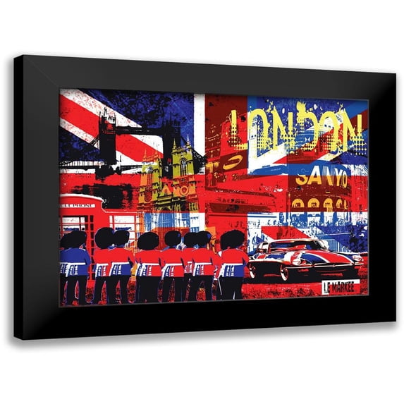 Le Markee 18x14 Black Modern Framed Museum Art Print Titled - The Spirit Of London