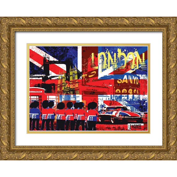 Le Markee 32x24 Gold Ornate Wood Framed with Double Matting Museum Art Print Titled - The Spirit Of London