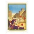 thumbnail image 1 of Le Maroc Par Marseille (Morocco by Marseille) - The Sultan Going to the Mosque of Fez - Vintage Railroad Travel Poster by Maurice Romberg c.1925 - Fine Art Matte Paper Print (Unframed) 30x44in, 1 of 4