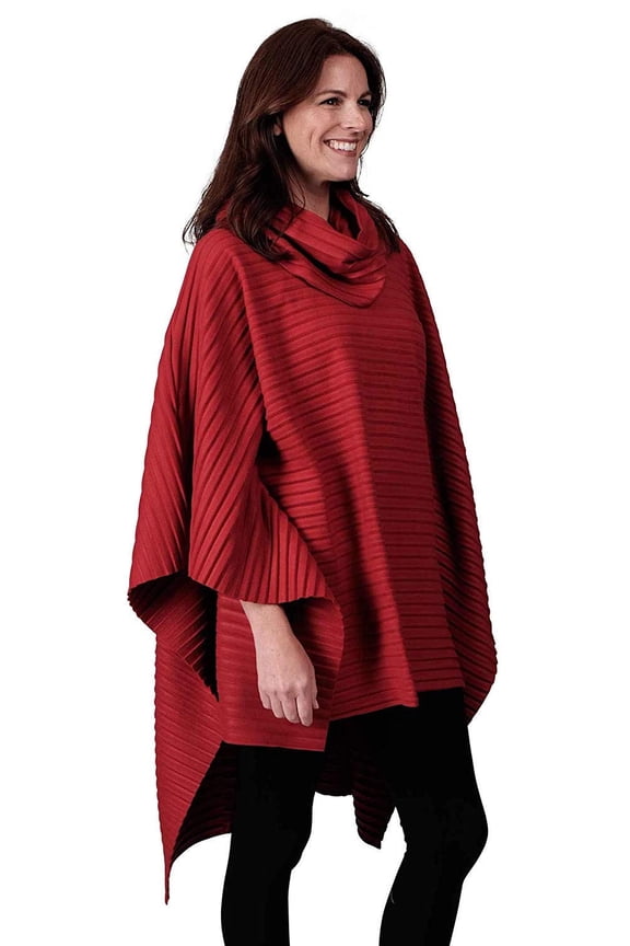 Women’s Pleated Poncho with Shawl Collar Winter Collection