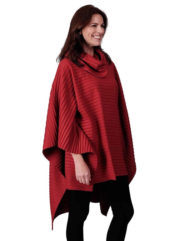 Women’s Pleated Poncho with Shawl Collar Winter Collection