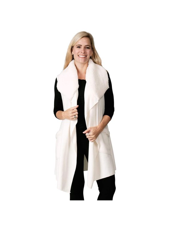 Women’s Sherpa Trimmed Fleece Vest Winter Collection | One Size Fits All