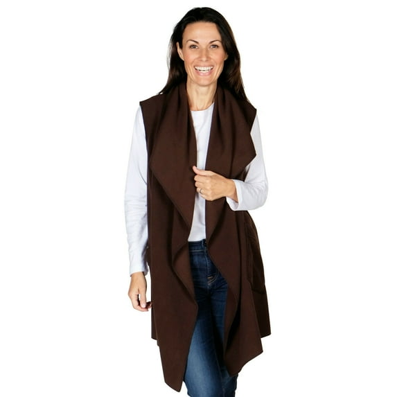 Le Moda Women's Trimmed Fleece Vest - Winter Collection