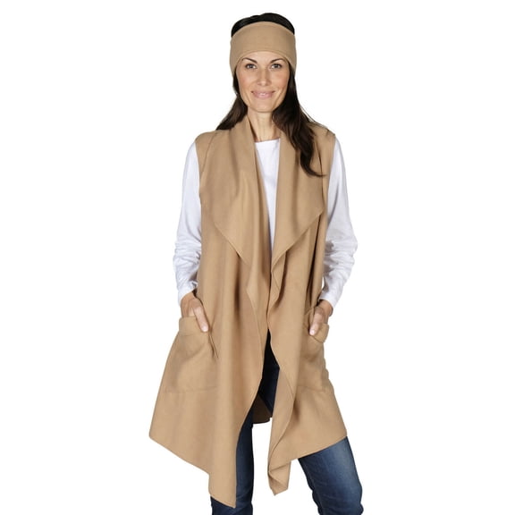 Le Moda Women's Trimmed Fleece Vest - Winter Collection