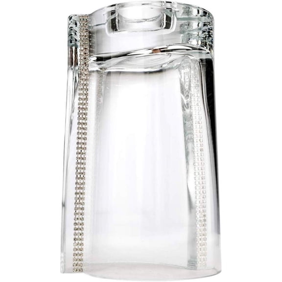 Le Monde 1390/SW, 8'' Crystal Candlestick w/ Swarovski, Candle Holder, Decorative Gift