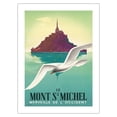 thumbnail image 1 of Le Mont Saint Michel Normandy France - Vintage Travel Poster by Pierre Fix-Masseau c.1937 - Bamboo Fine Art 290gsm Paper Print (Unframed) 24x32in, 1 of 4
