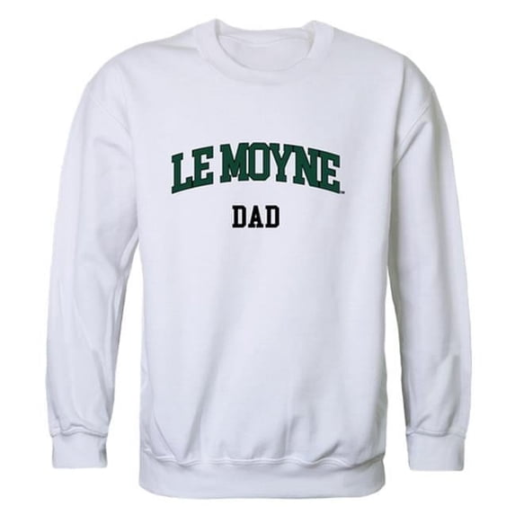 Le Moyne College Dolphins Dad Crewneck Sweatshirt, White - Large