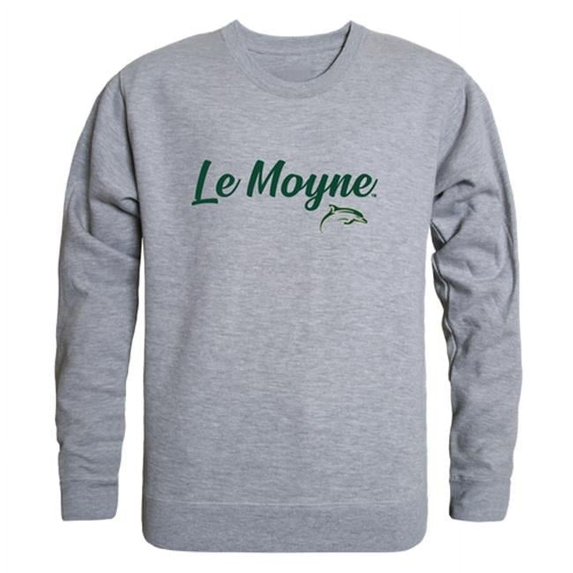 Le Moyne College Dolphins Script Crewneck Sweatshirt, Heather Grey - Small