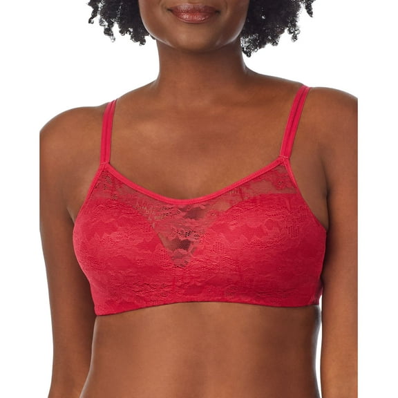 Le Mystere Womens Stretch Lace Wireless Bra;34 D