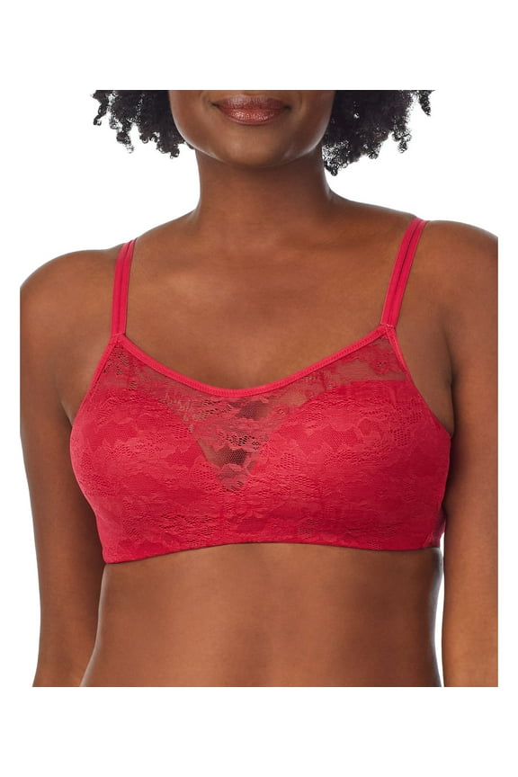 Le Mystere Womens Stretch Lace Wireless Bra;36 C