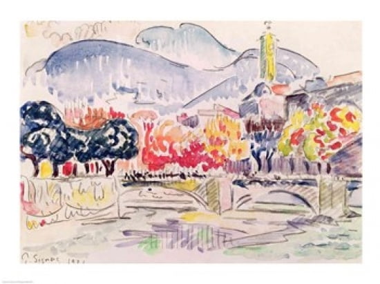 Le Paillon Nice 1921 Canvas Art - Paul Signac (36 x 24)