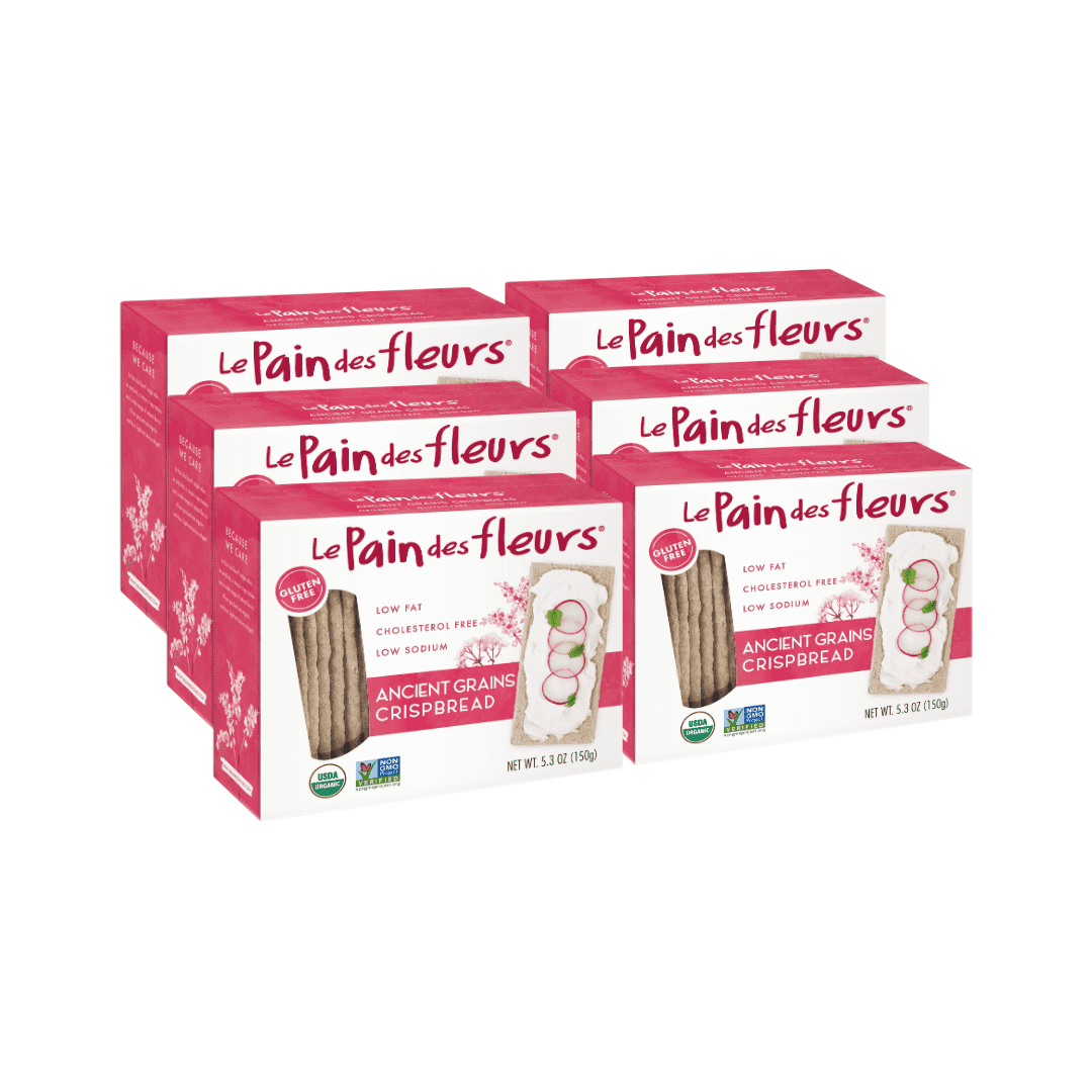 Le Pain des Fleurs Organic Crispbread, Ancient Grain | Gluten Free, Kosher, Vegan – 6 Pack (5.3 oz each)