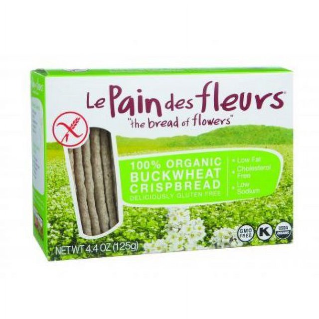 Le Pain Des Fleurs Organic Buckwheat Crispbread, 4.4 Ounce (Pack of 3