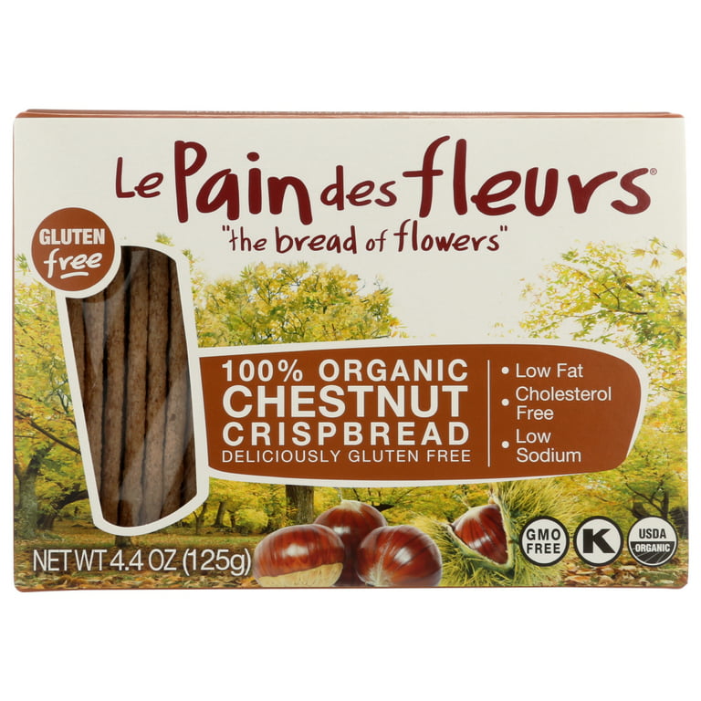 Le Pain Des Fleurs Organic Crisp Bread Chestnut, 4.41 Oz 
