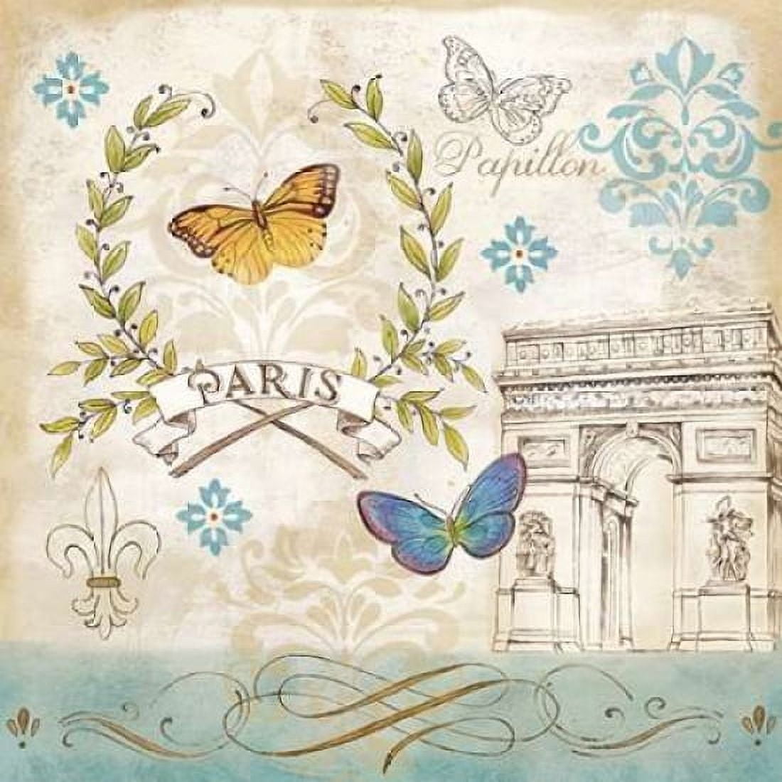 Le Papillon Paris II Canvas Art - Cynthia Coulter (24 x 24)