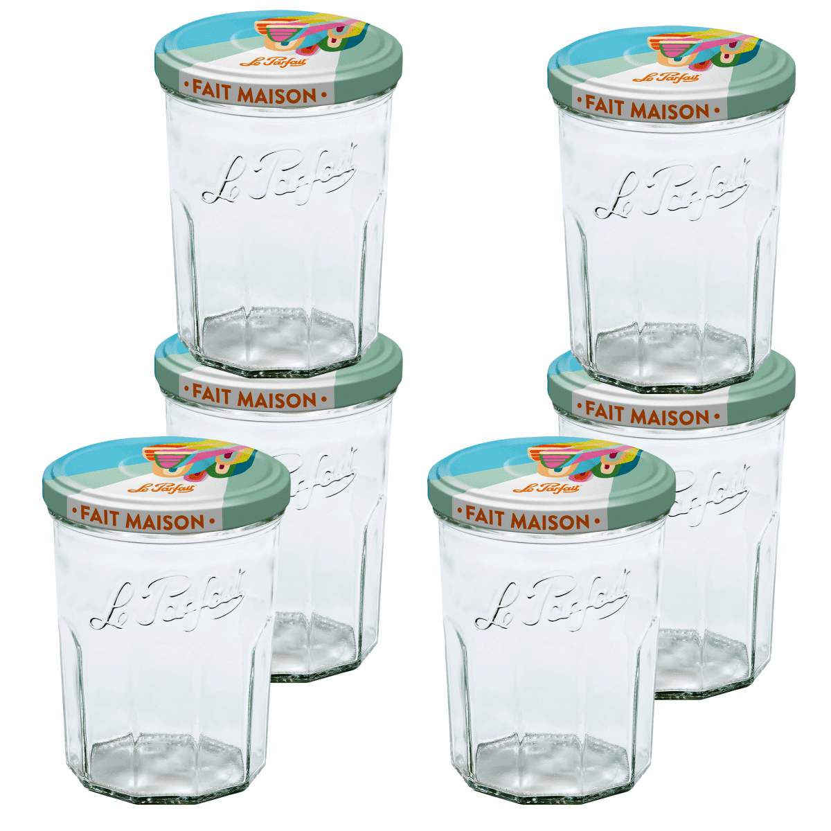 Le Parfait Jam Pot – French Working Glass For Drinkware Meal Prep Storage  With Plastic Cover, 6 pk / 11 fl oz - Foods Co.