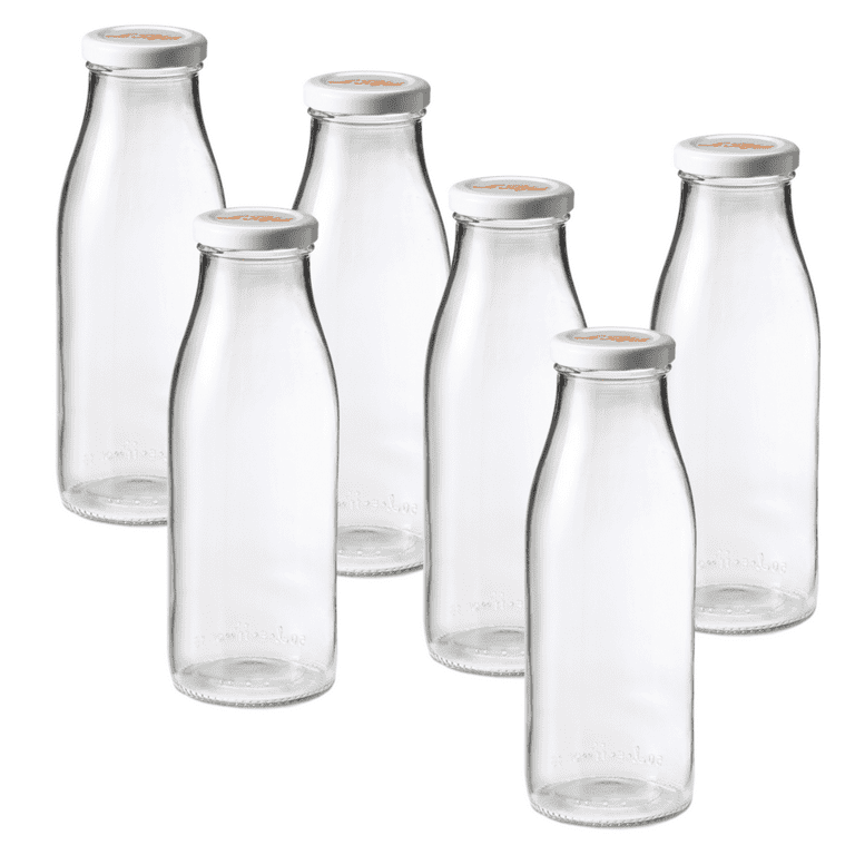 24 Pack 17 oz Plastic Mason Jars with Lid and Straws, Reusable Juice Jar  with Aluminum Caps PET Clear Mason Jar for Water Milk Beverages Drink  Bottles