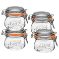 thumbnail image 1 of Le Parfait Super Jar - 250ml French Glass Canning Jar w/Round Body, Airtight Rubber Seal & Glass Lid, 8oz/Half Pint (Pack of 4) Stainless Wire, 1 of 6