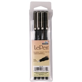 Le Pen Colored Pen 4 Pc Set B Black, 4 Count