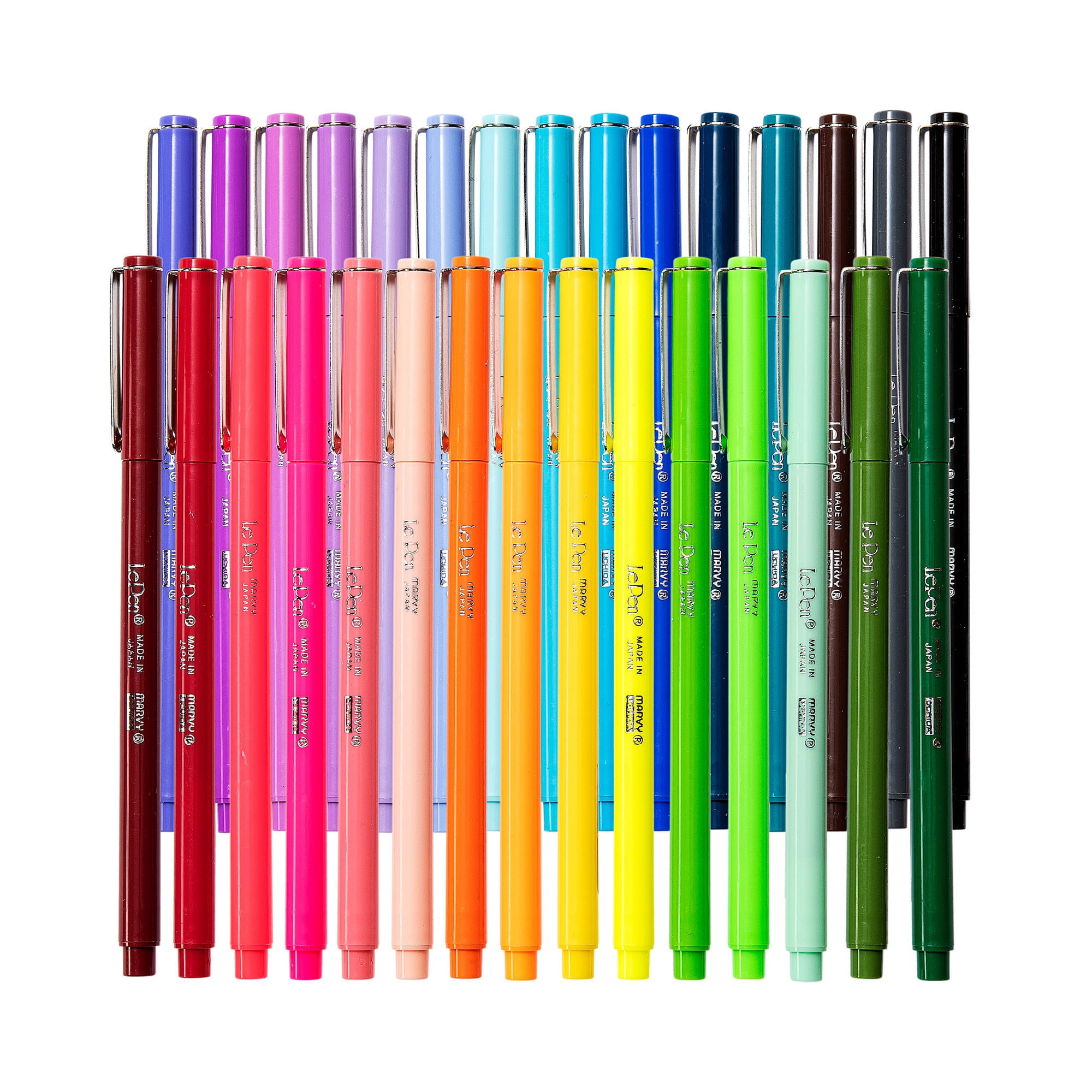 Uchida Of America 4300-10C 10-Piece 0.3 Point Size Le Pen Drawing Pen Set,  Blue, Orange, Lavender, Pink, Light Blue