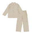 thumbnail image 1 of Le Petit Lucas DuTertre Girl's Polka Dots PJ Set, Beige, 6, 1 of 3