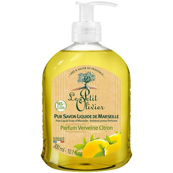 Le Petit Olivier Pure Marseille Liquid Soap - Verbena Perfume , 10.1 oz Soap