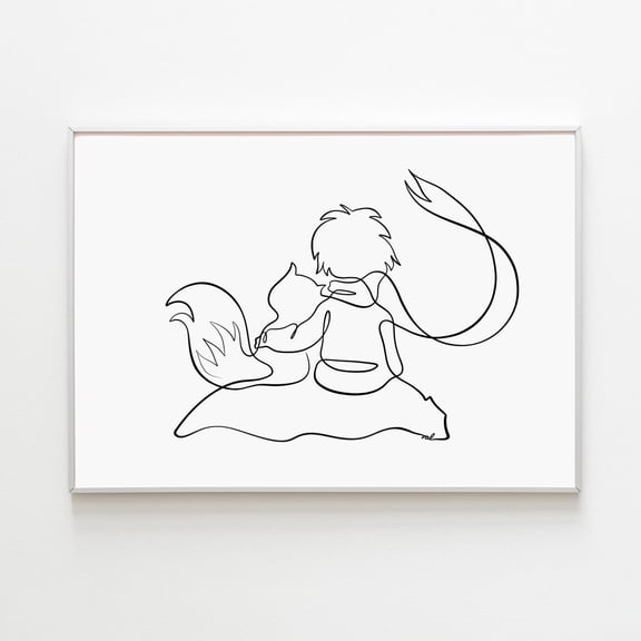 Le Petit Prince Nursery Wall Art The Little Prince Print Fox Friendship Unframed Paper Print