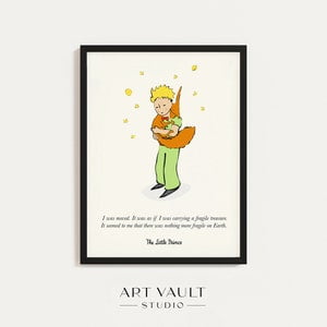 Le Petit Prince Poster English Little Prince Quote Wall Art, 12x18 UNFRAMED